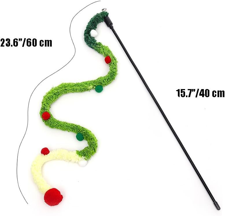 Plush Cat Wands, 3 PCS Charm Teaser Toys Interactive Cat Stick Colorful Teaser Wands for All Breed Sizes - Image 2