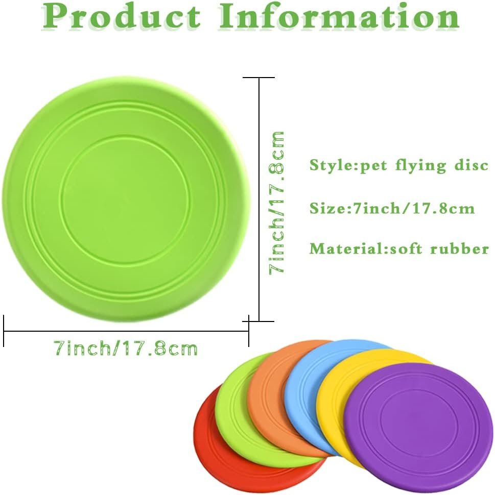 6 Pack Dog Flying Discs - Interactive, Soft Floating Saucer for Small, Medium Dogs - Safe on Teeth - Image 2