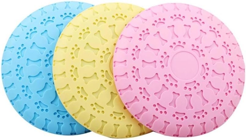 3 Pack Frisbee for Dogs Dog Rubber Flying disc Toy Pet Training Toys for Outdoor Interactive Fun