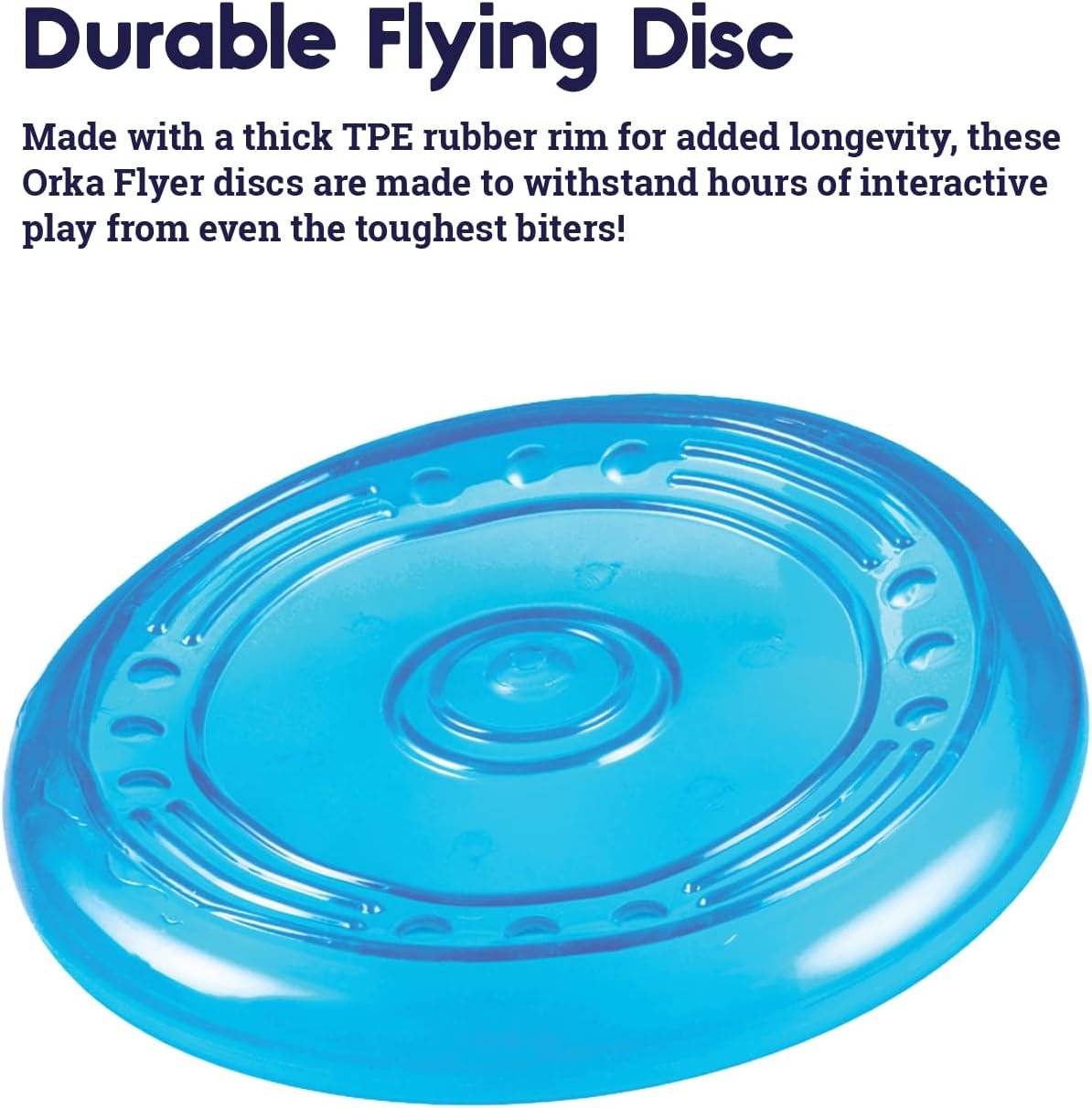 Royal Blue Flying Disc Dog Fetch Toy - Image 2