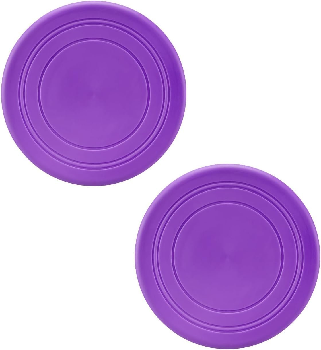2-Piece Frisbee Toy Set for Small and Large Dogs - Lightweight Soft Rubber Can Float 7 inches in Water