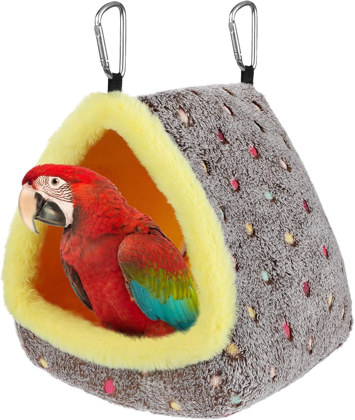 Large Winter Warm Bird Nest for Cage - Comfortable Birds Bed with Support Plate, Hanging Shed Hideaway Hammock Hut Gift for Macaws African Grey Amazon Parrots